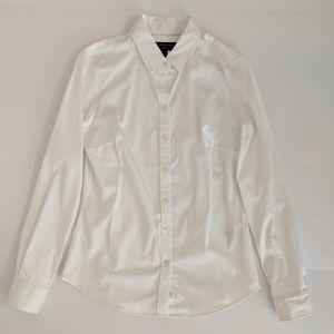 Tailored Fit Non-Iron White Button-down Blouse